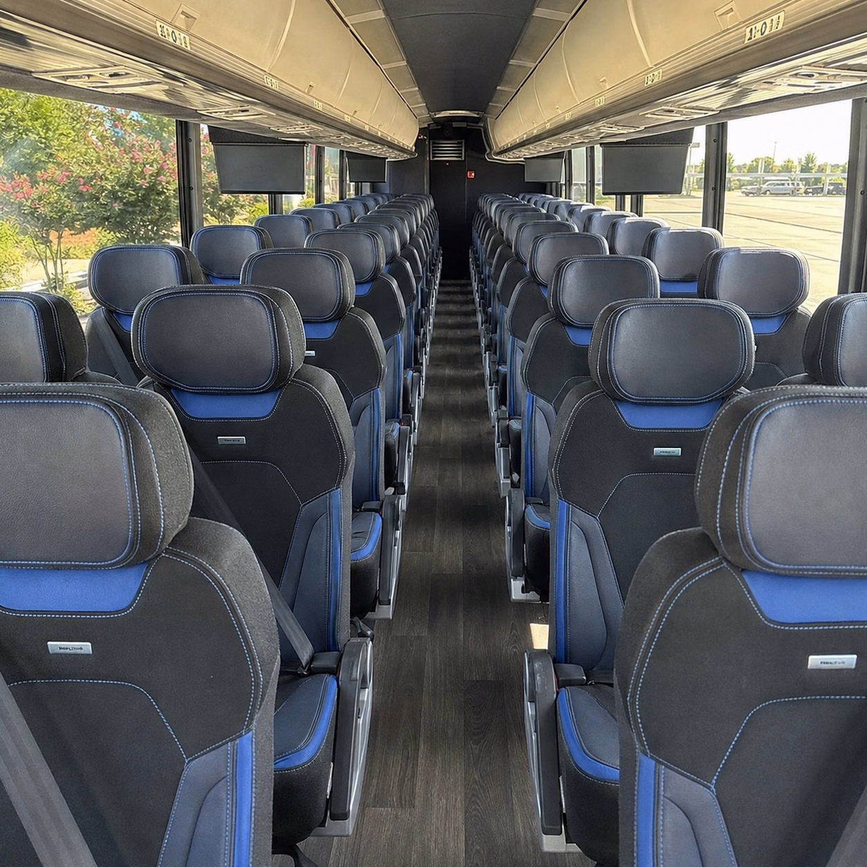 56 passenger charter bus inside
